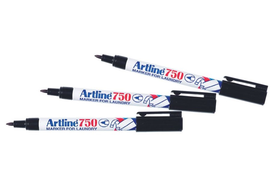 Artline 750 Laundry Black Permanent Pk Of Marker Pen